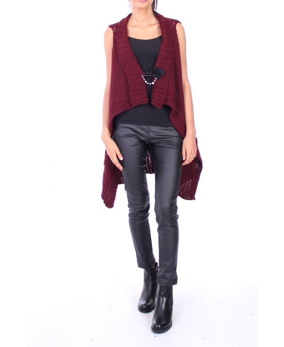 VEST WITH PIN 0146 BORDEAUX