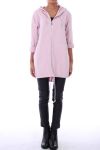 VESTE ZIPEE CAPUCHE 0150 ROSE