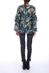 BLUSA SATINEE FLORES 0117 VERDE