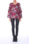 BLUSE SATINEE BLUMEN 0117 BORDEAUX