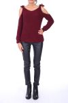 MAGLIONE HA LA CRAVATTA MOHAIR 0123 BORDEAUX