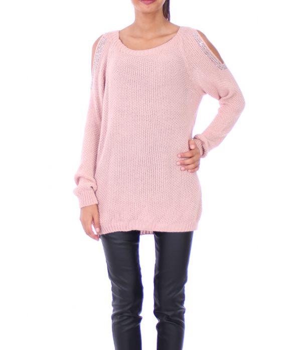 MAGLIONE STRASS MOHAIR 0122 ROSA