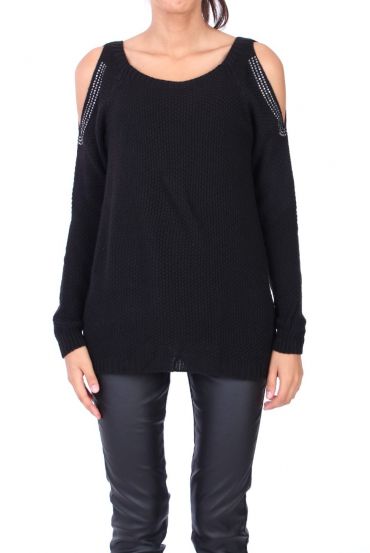 MAGLIONE STRASS MOHAIR 0122 NERO