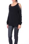 MAGLIONE STRASS MOHAIR 0122 NERO