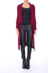 GILET LONG 0153 BORDEAUX