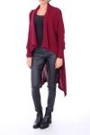 GILET LONG 0153 BORDEAUX