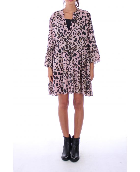 VESTIDO DE LEOPARDO 0162 ROSA