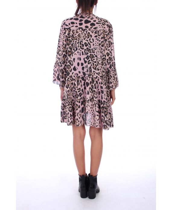 robe leopard rose