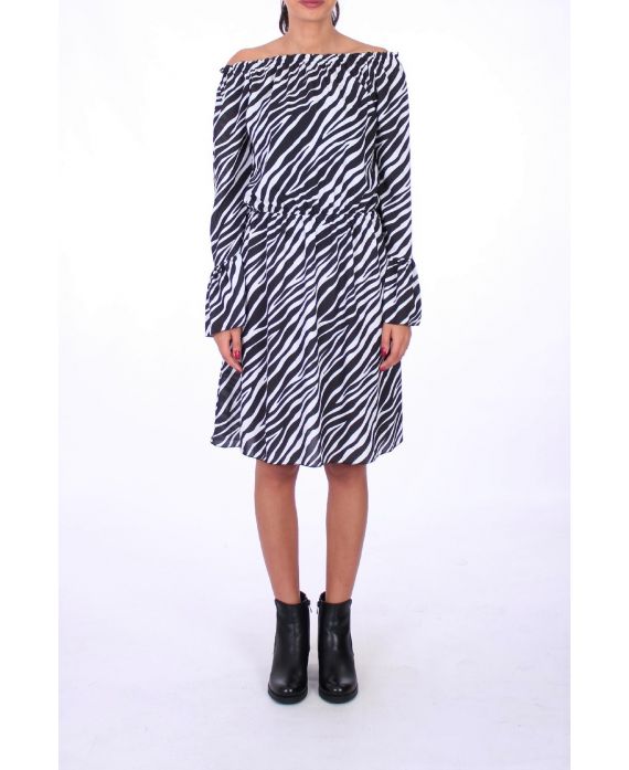 DRESS 0208 ZEBRE BLANC