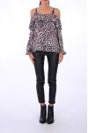 TOP EPAULES OUVERTES LEOPARD