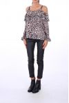 TOP EPAULES OUVERTES LEOPARD