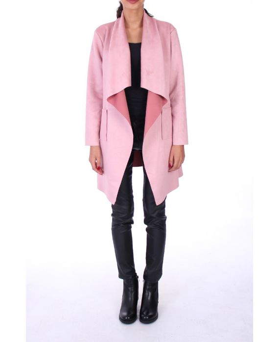 CAPPOTTO IN PELLE NABUK 0231 ROSA