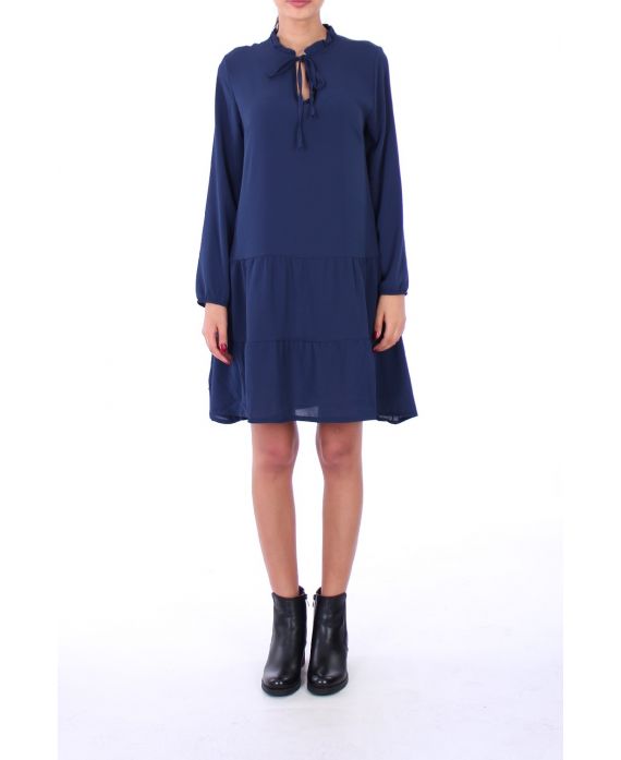 KLEID AUSSCHNITT HAT KNÜPFEN 0216 MARINE