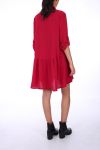 VESTIDO DE FORMA CAMISA BOUTONEE 0222 BURDEOS