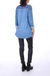 T-SHIRT IN PIZZO 0232 BLU