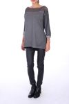 T-SHIRT IN PIZZO 0232 NERO