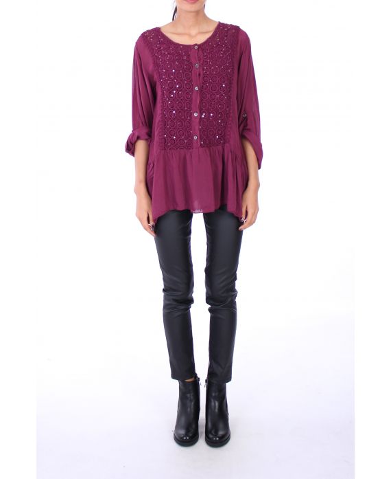 TUNIC 2 PIECES SEQUINS 0237 BORDEAUX