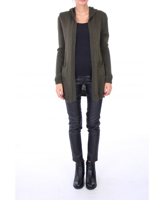 CON CAPPUCCIO SWEATJACKET 0247 KHAKI
