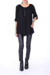 TUNIC NECKLINE HAS RIVETS 0268 BLACK