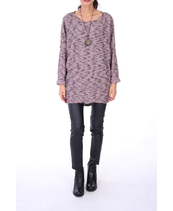 MAGLIONE OVERSIZE + COLLANA 0271 ROSA