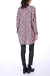 SWETER OVERSIZE + NASZYJNIK 0271 RÓŻOWY