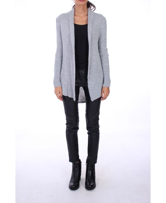 GILET LAINE DOS FANTAISIE 0269 GRIS