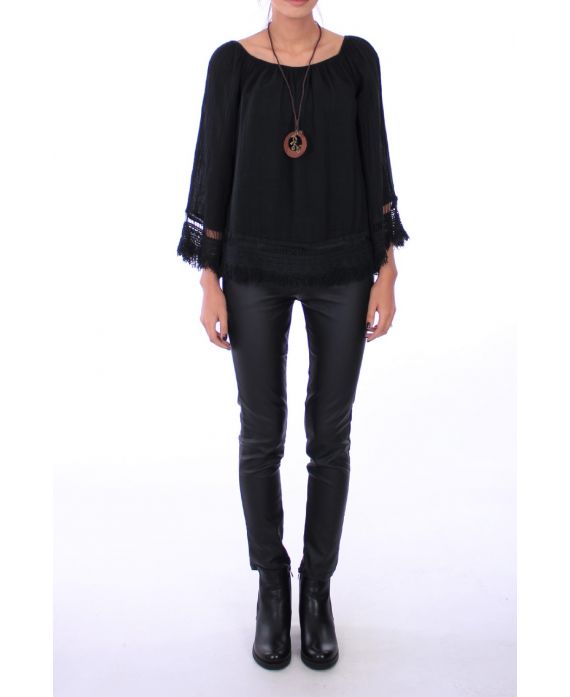 TUNIC BOHEME + NECKLACE 0277 BLACK