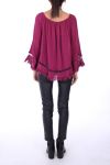 TÚNICA BOHEME + COLLAR 0277 BURDEOS
