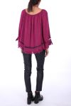 TUNIC BOHEME + NECKLACE 0277 BORDEAUX