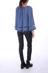 TUNIC BOHEME + NECKLACE 0277 BLUE