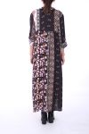 VESTIDO LARGO DE FLORES 0274 NEGRO