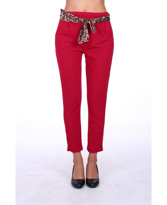 BROEK RIEM LEOPARD 0292 BORDEAUX