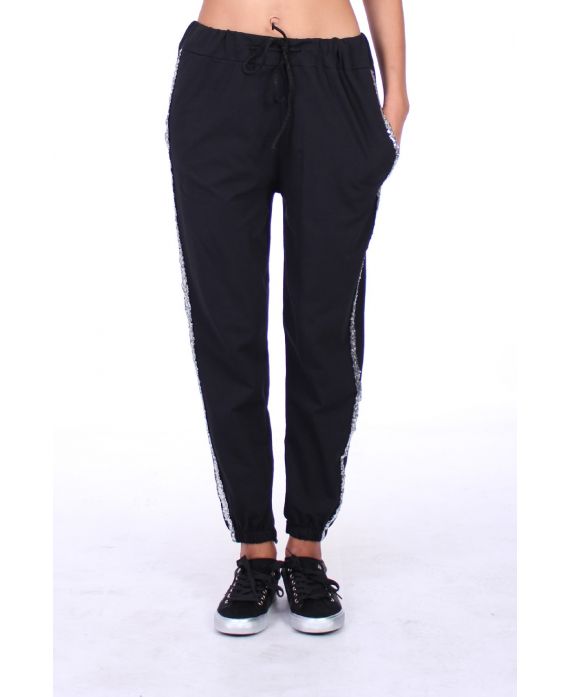 BROEK JOGG BAND GLITTER 0293 ZWART