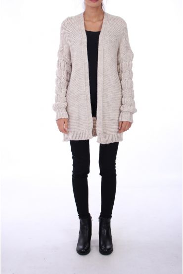 GIUBBOTTO MOHAIR MANICHE FANTASIA 0297 BEIGE