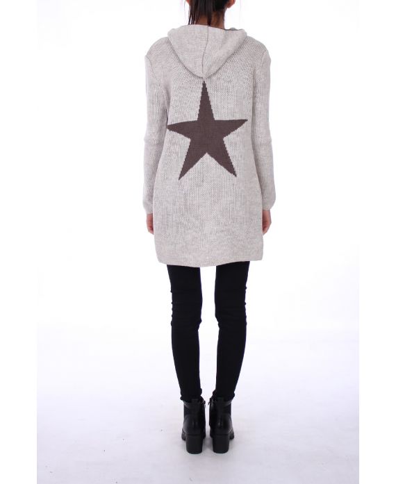 CHALECO LARGO DE LA ESPALDA DE LA ESTRELLA 0298 TAUPE