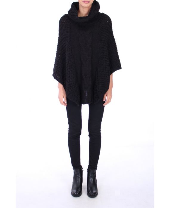 PONCHO GROTE MESH 0304 ZWART