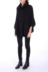 PONCHO GROSSE MAILLE 0304 NOIR