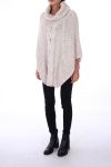 PONCHO BIG MESH 0304 BEIGE