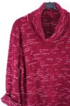 DUŻY ROZMIAR V-NECK SWETER RZUCA 0347 BORDEAUX