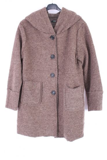 GRANDE TAILLE MANTEAU A BOUTONS 0351 TAUPE