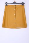 SKIRT FAUX LEATHER X 4 S-M-L-XL 0342 MUSTARD