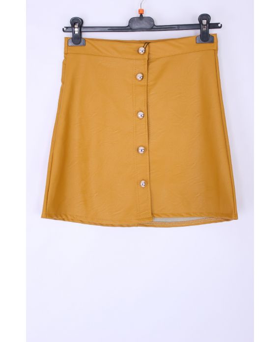 SKIRT FAUX LEATHER X 4 S-M-L-XL 0342 MUSTARD