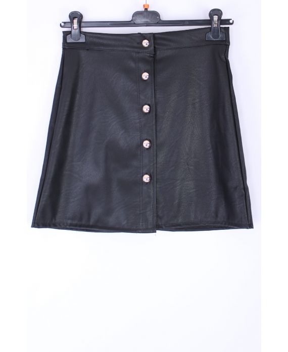 SKIRT FAUX LEATHER X 4 S-M-L-XL 0342 BLACK