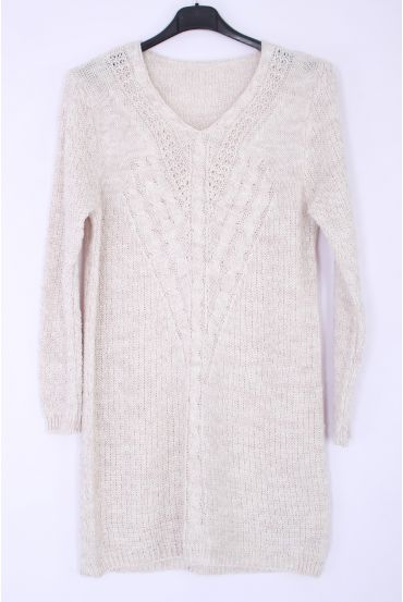 PULL TUNIQUE BRILLANT 0352 BEIGE