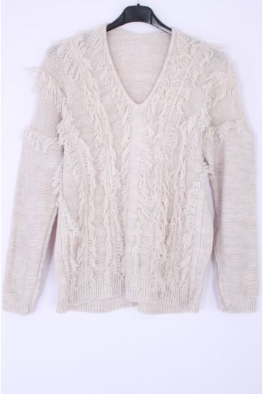 PULL EFFET EFFILOCHE 0352 BEIGE