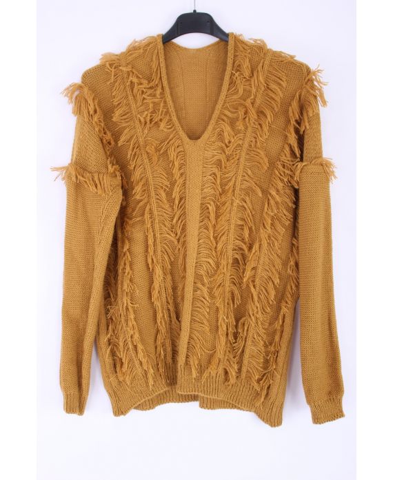 PULL EFFET EFFILOCHE 0352 MOUTARDE