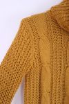 PULL COL ROULE TWIST 0354 MUSTARD