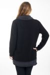 LARGE SIZE SWEATER 2 PIECES 0362 BLACK