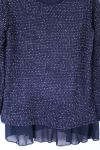 LARGE SIZE SWEATER OVERLAY 0361 NAVY