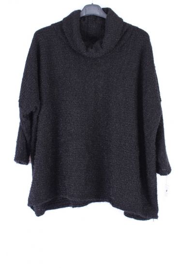 DUŻY ROZMIAR V-NECK SWETER RZUCA 0356 CZARNY